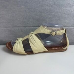Coach Tracy Ivory Leather Bow Flat Gladiator Sandals Womens Size 7B‎ A8045